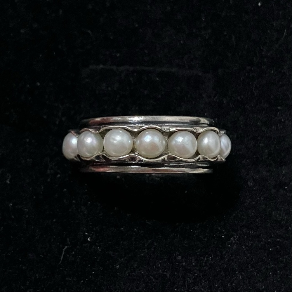 Silpada Sterling Pearl Row Ring - White Pearls